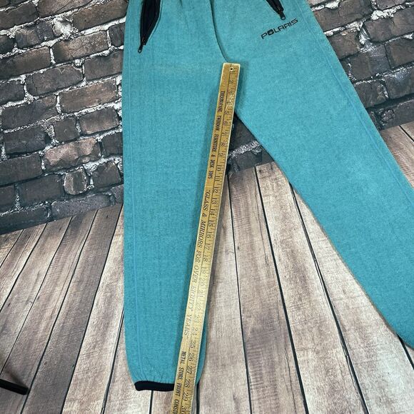 Vintage Polaris Polartec Blue Teal Fleece Sweatpants Snowmobile USA RARE Size M - Picture 11 of 13